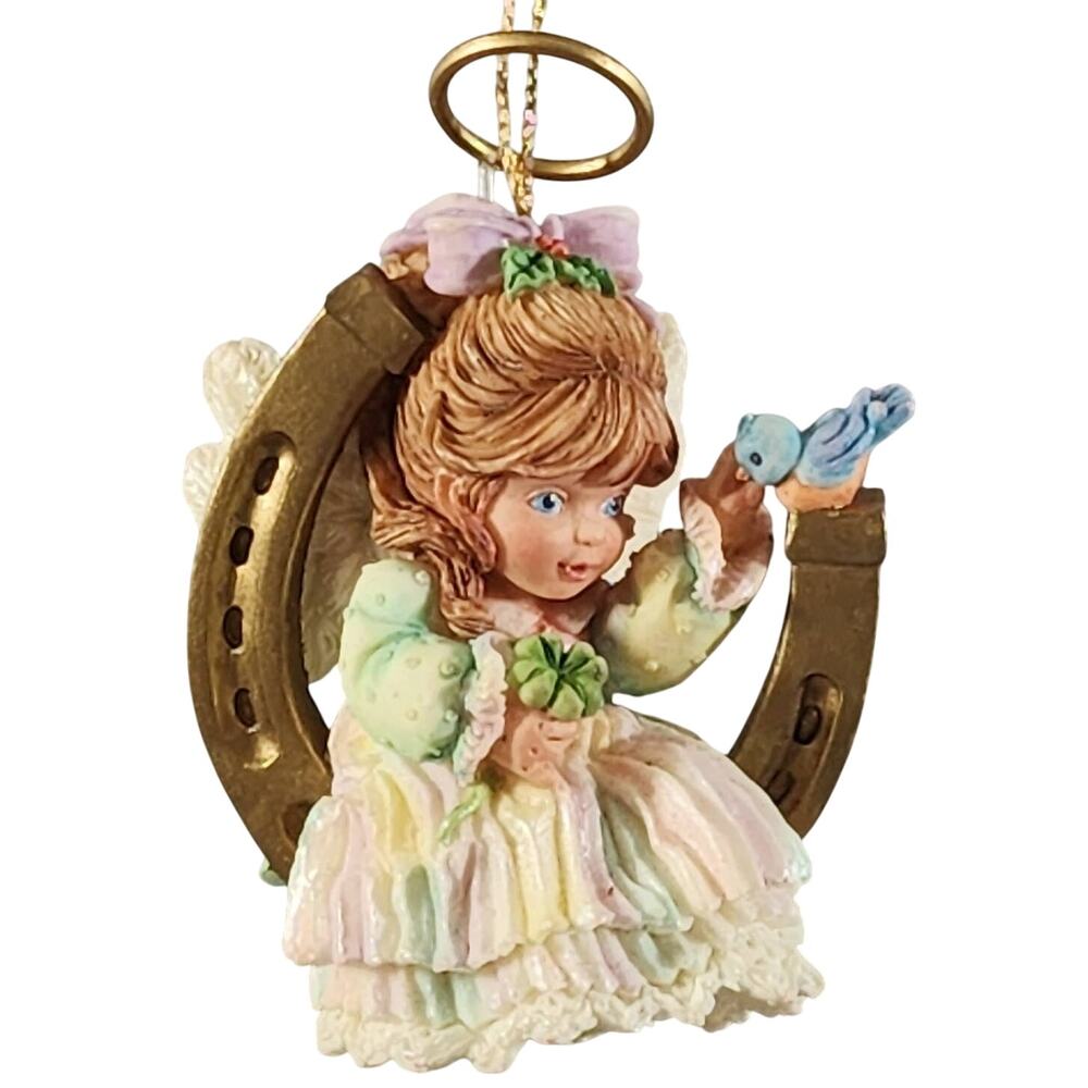 WISHING YOU GOOD FORTUNE #22252 Holly Day Angel Ornament COA Ashton-Drake VTG